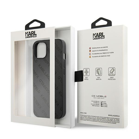 Karl Lagerfeld Perforierte Allover - iPhone 13 Mini Tasche (schwarz)