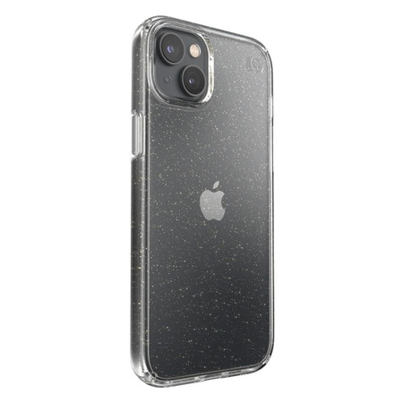 Speck Presidio Perfect-Clear with Glitter - Coque pour iPhone 14 Plus avec revêtement MICROBAN (transparent / or pailleté)