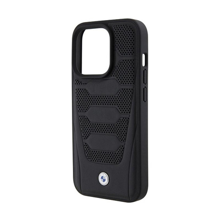 BMW bőrülések mintája - iPhone 15 Pro Max tok (fekete)