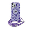 Karl Lagerfeld IML Crossbody Monogram Karl & Choupette Head MagSafe - pouzdro pro iPhone 15 Pro (fialové)
