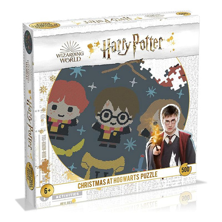 Harry Potter - Puzzles 500 éléments dans une boîte décorative (Noël à Poudlard)