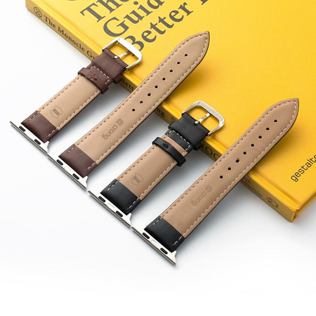 Crong Noble Band - Natural leather strap for Apple Watch 42/44/45/49 mm (Mokka)