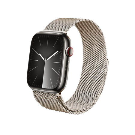 Crong Milano Steel - Rozsdamentes acél szíj Apple Watch-hoz 38/40/41/42 mm (pezsgő)