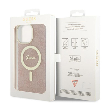 Guess 4G MagSafe - Étui pour iPhone 13 Pro Max (Rose)