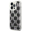 Karl Lagerfeld Monogram Liquid Glitter - pouzdro pro iPhone 14 Pro Max (černé)