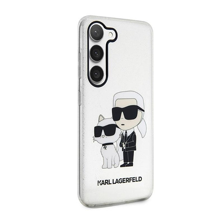 Karl Lagerfeld IML Glitter NFT Karl & Choupette - Samsung Galaxy S23 Tasche (Transparent)