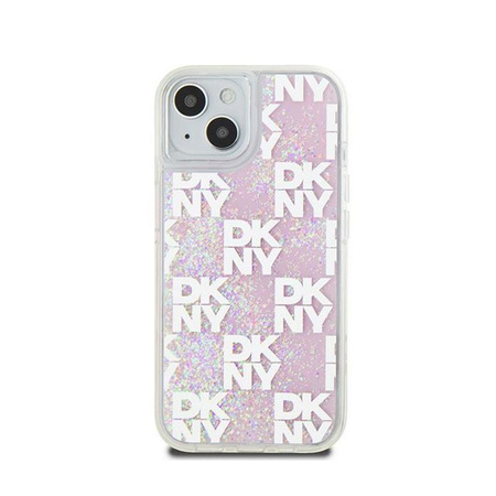 DKNY Liquid Glitter Multilogo - Etui iPhone 15 / 14 / 13 (różowy)