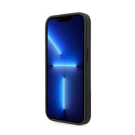 Guess Saffiano Metal Logo Stripes - iPhone 14 Pro Case (noir)