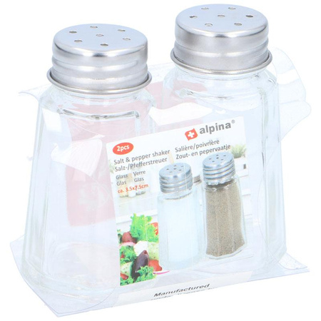 SALT & BAKER SET FOR TABLE, of Glass, Alpina, 2 pcs