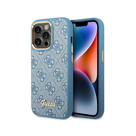 Guess 4G Metal Camera Outline Case - Coque iPhone 14 Pro (bleu)