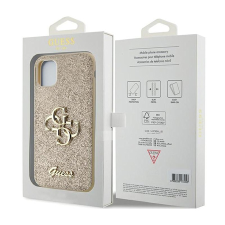 Coque Guess Glitter Script Big 4G - iPhone 11 Case (Gold)