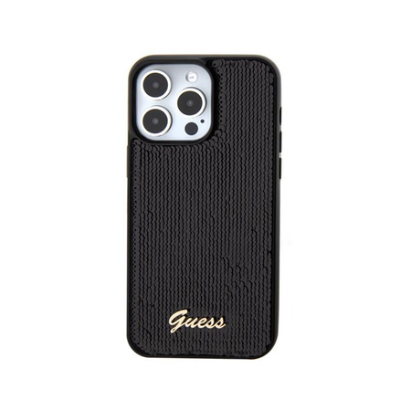 Guess Sequin Script Metal - iPhone 15 Pro Case (black)