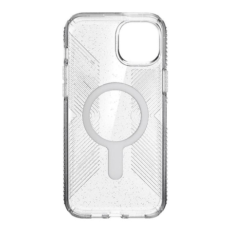 Speck Presidio Lux Grip ClickLock & Magsafe - iPhone 15 Plus tok (átlátszó / krómozott kivitel / derűs ezüst)