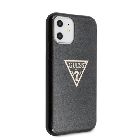 Pouzdro Guess Solid Glitter Triangle - iPhone 11 (černé)