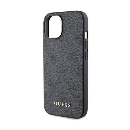 Guess 4G Metal Gold Logo - pouzdro pro iPhone 15 Plus (šedé)