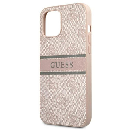 Guess 4G Printed Stripe - pouzdro pro iPhone 12 Pro Max (růžové)