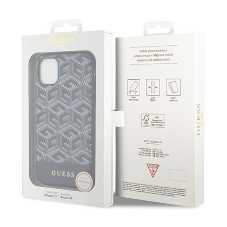 Guess GCube Stripes MagSafe - iPhone 11 Tasche (Schwarz)
