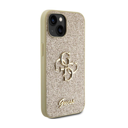 Guess Glitter Script Big 4G - iPhone 15 Plus tok (arany)