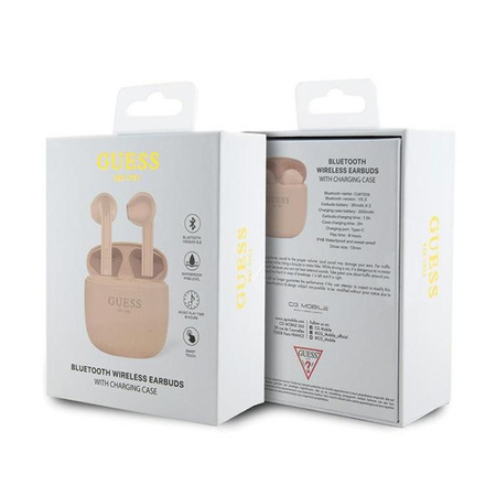 Guess True Wireless Script Logo BT5.3 - TWS Kopfhörer + Ladetasche (pink)