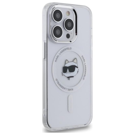 Karl Lagerfeld IML Metal Choupette Head MagSafe - Etui iPhone 13 Pro (biały)