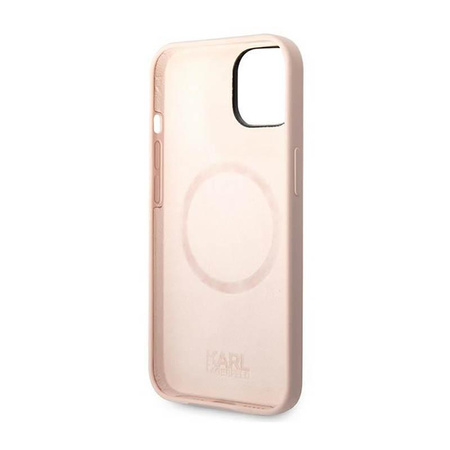 Karl Lagerfeld Liquid Silicone Karl & Choupette MagSafe - iPhone 14 tok (rózsaszín)