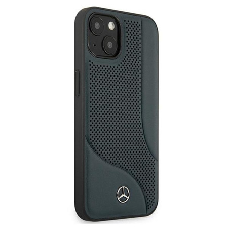 Mercedes Leather Perforated Area - Case iPhone 13 mini (bleu marine)