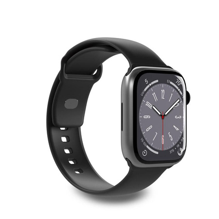 PURO ICON - Elasztikus szíj Apple Watch 42/44/45/49 mm-es órához (S/M és M/L) (fekete)