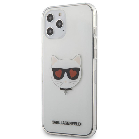 Karl Lagerfeld Choupette Head Heart - pouzdro pro iPhone 12 Pro Max (průhledné)