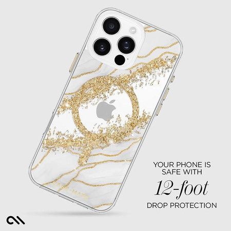 Case-Mate Karat Granite MagSafe – Etui do iPhone 16 Pro Max z 24K złotem