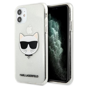 Karl Lagerfeld Choupette Head Glitter - iPhone 11 Hülle (silber)