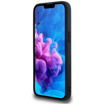 Guess Grained Big 4G Logo Small Classic Logo - Étui pour iPhone 16e (noir)