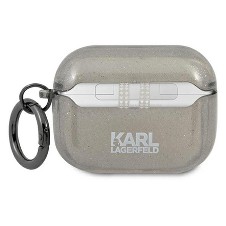 Karl Lagerfeld Choupette Head Glitter - Airpods Pro tok (fekete)