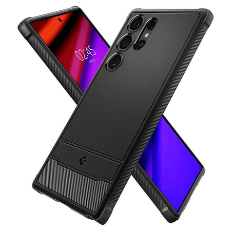 Spigen Rugged Armor - Étui pour Samsung Galaxy S24 Ultra (Noir mat)