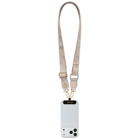 SMYCZ DO TELEFONU GUESS SKÓRZANY PASEK NA RAMIĘ RÓŻOWY ELEGANCKI 150CM