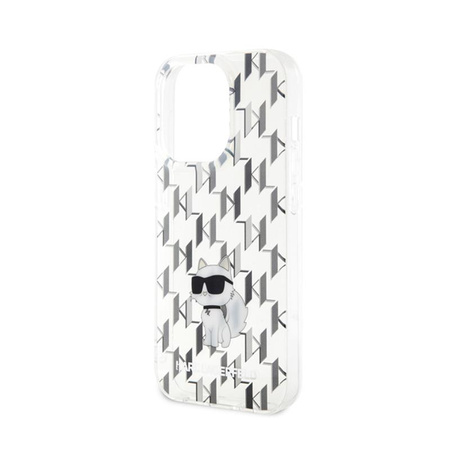 Karl Lagerfeld Monogram Choupette - pouzdro pro iPhone 15 Pro (průhledné)