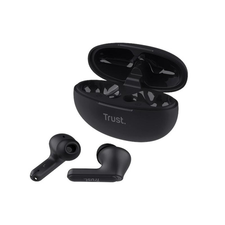 Trust Yavi - Bezdrátová sluchátka do uší TWS Bluetooth s nabíjecím pouzdrem a ENC (černá)