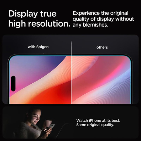 SPIGEN GLAS EDZETT ÜVEG.TR "EZ FIT" 2 CSOMAG IPHONE 16 PRO ÁTLÁTSZÓ