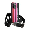 Karl Lagerfeld Color Stripes Riemen - iPhone 14 Pro Tasche (rosa)
