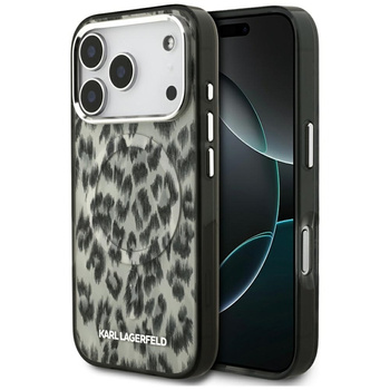 Karl Lagerfeld IML Leopard Pattern MagSafe - Pouzdro pro iPhone 17 Pro (hnědé)