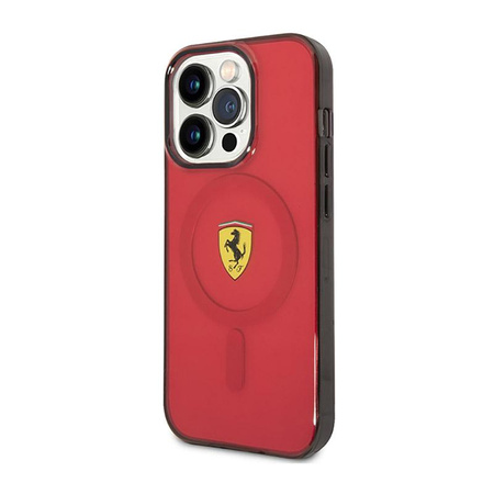 Průsvitné pouzdro Ferrari MagSafe - iPhone 14 Pro (červené)