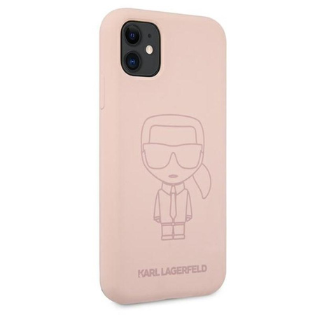 Karl Lagerfeld Silikonové pouzdro Ikonik Outline - iPhone 11 (růžové)