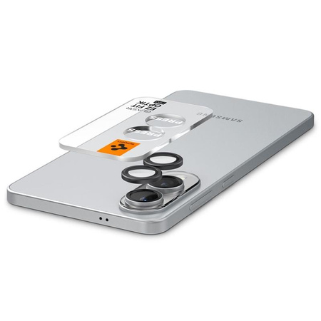 Spigen Optik Pro GLAS.TR EZ Fit kameravédő 2-Pack - Lencsevédő üveg Samsung Galaxy S25 Edge készülékhez (2 db)(Fekete)