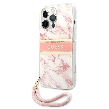 Guess Marmorriemen - iPhone 13 Pro Max Tasche (Rosa)