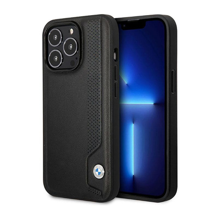 BMW Leather Blue Dots - iPhone 14 Pro Max Case (black)