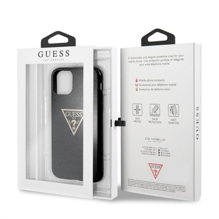 Pouzdro Guess Solid Glitter Triangle - iPhone 11 Pro (černé)