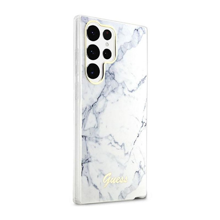 Guess Marble Collection - Étui Samsung Galaxy S23 Ultra (blanc)