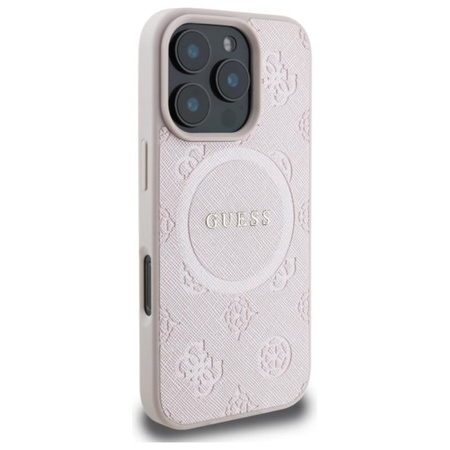 Guess Saffiano Peony Classic Logo MagSafe - iPhone 16 Pro Max Case (pink)