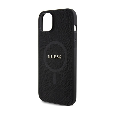 Guess Saffiano MagSafe - iPhone 15 Tasche (schwarz)