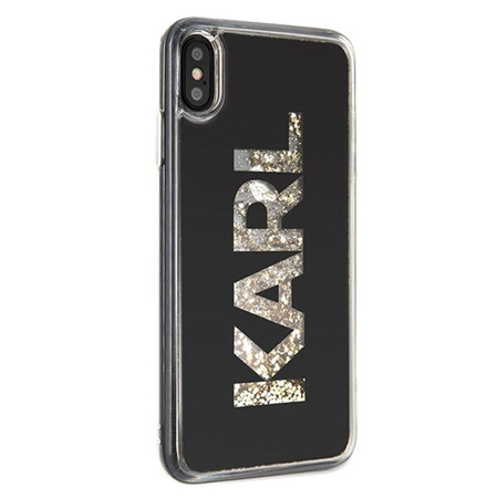 Karl Lagerfeld Logo Karl - Coque pour iPhone Xs Max (or pailleté)