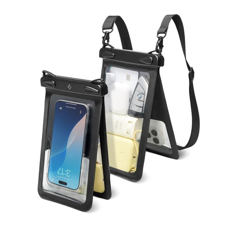 Spigen A603 Universal Waterproof Case – Wasserdichte Hülle für Smartphones bis 6.9" (Black)
